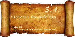 Sipiczki Annamária névjegykártya