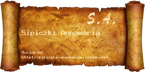 Sipiczki Annamária névjegykártya